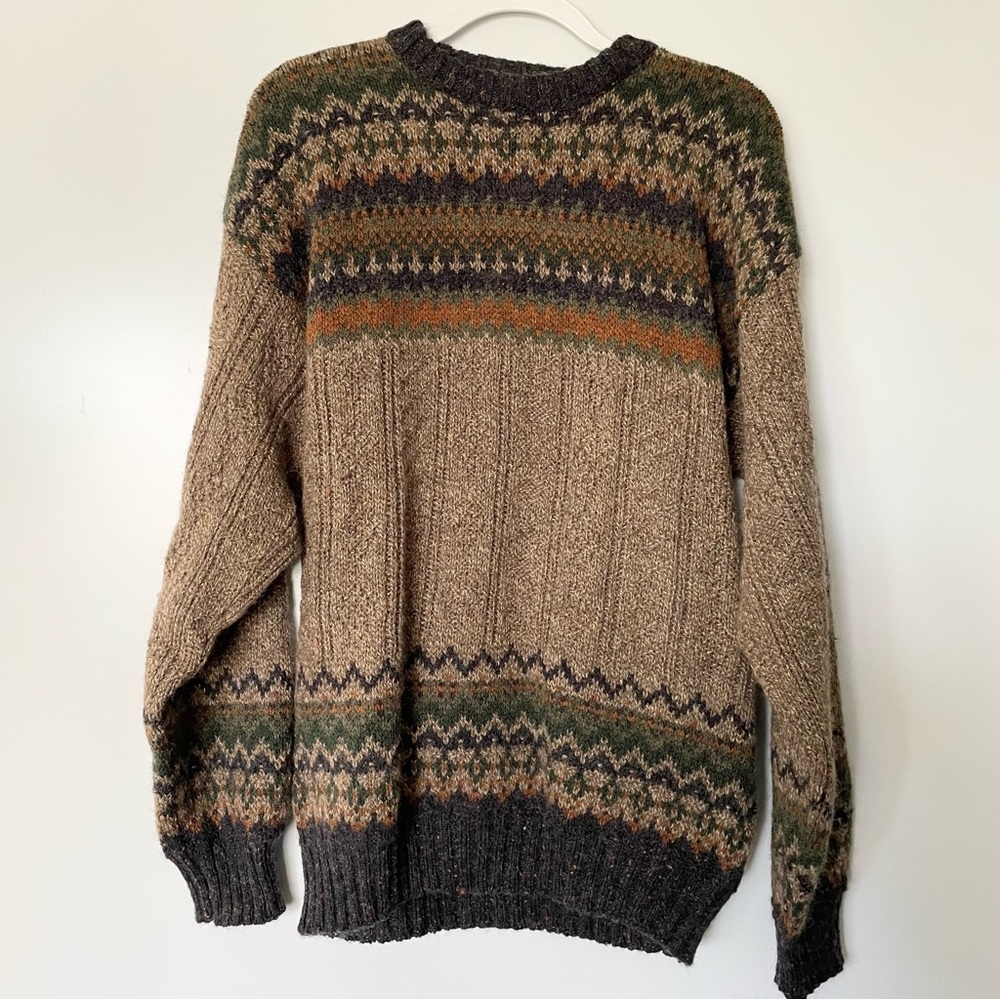 ST JOHN'S BAY Mens TALL Large Vintage MADE IN USA Crewneck Pullover Sweater Wool